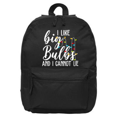 I Like Big Bulbs And I Cannot Lie Funny Christmas 16 in Basic Backpack
