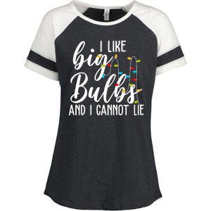 I Like Big Bulbs And I Cannot Lie Funny Christmas Enza Ladies Jersey Colorblock Tee