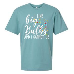 I Like Big Bulbs And I Cannot Lie Funny Christmas Sueded Cloud Jersey T-Shirt