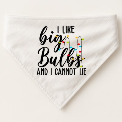 I Like Big Bulbs And I Cannot Lie Funny Christmas USA-Made Doggie Bandana