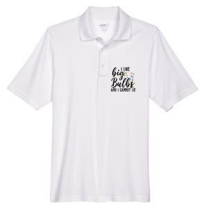 I Like Big Bulbs And I Cannot Lie Funny Christmas Men's Origin Performance Pique Polo