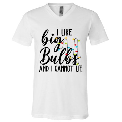 I Like Big Bulbs And I Cannot Lie Funny Christmas V-Neck T-Shirt