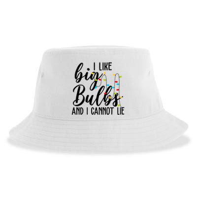 I Like Big Bulbs And I Cannot Lie Funny Christmas Sustainable Bucket Hat