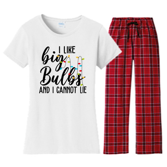 I Like Big Bulbs And I Cannot Lie Funny Christmas Women's Flannel Pajama Set