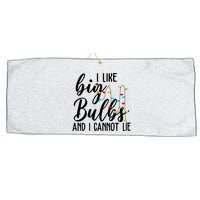 I Like Big Bulbs And I Cannot Lie Funny Christmas Large Microfiber Waffle Golf Towel