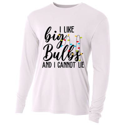 I Like Big Bulbs And I Cannot Lie Funny Christmas Cooling Performance Long Sleeve Crew