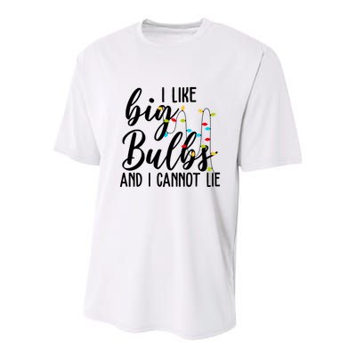I Like Big Bulbs And I Cannot Lie Funny Christmas Youth Performance Sprint T-Shirt