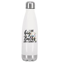 I Like Big Bulbs And I Cannot Lie Funny Christmas Stainless Steel Insulated Water Bottle