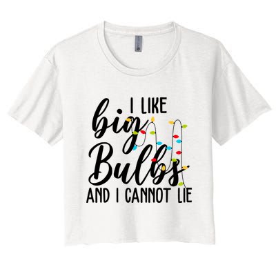 I Like Big Bulbs And I Cannot Lie Funny Christmas Crop Top