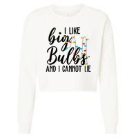 I Like Big Bulbs And I Cannot Lie Funny Christmas Cropped Pullover Crew