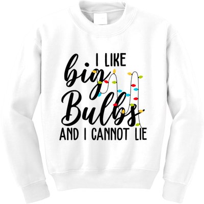 I Like Big Bulbs And I Cannot Lie Funny Christmas Kids Sweatshirt