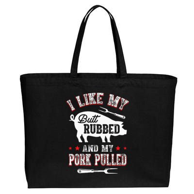 I Like Butt Rubbed & My Pork Pulled Cotton Canvas Jumbo Tote