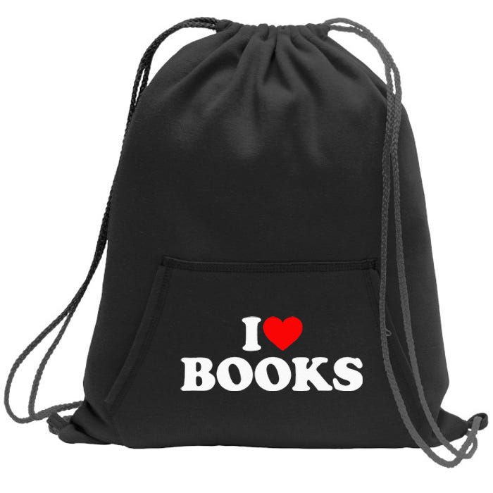 I Love Books I Heart Books Sweatshirt Cinch Pack Bag