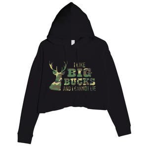 I Like Big Bucks And I Cannot Lie Camo Gift Crop Fleece Hoodie