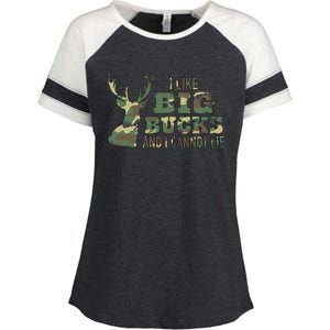 I Like Big Bucks And I Cannot Lie Camo Gift Enza Ladies Jersey Colorblock Tee