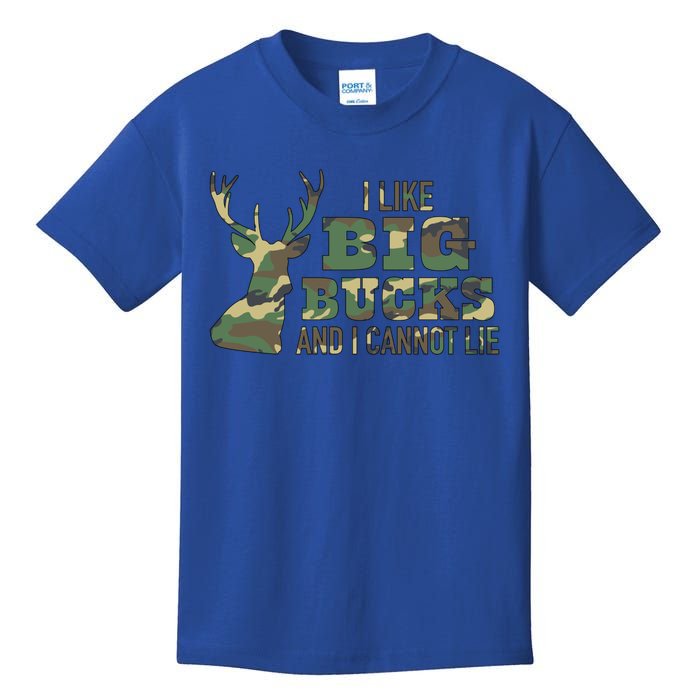 I Like Big Bucks And I Cannot Lie Camo Gift Kids T-Shirt