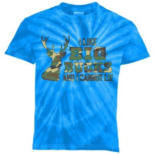 I Like Big Bucks And I Cannot Lie Camo Gift Kids Tie-Dye T-Shirt