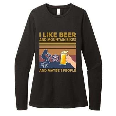 I Like Beer And Mountain Bikes And Maybe 3 People Funny Gift Cute Gift Womens CVC Long Sleeve Shirt