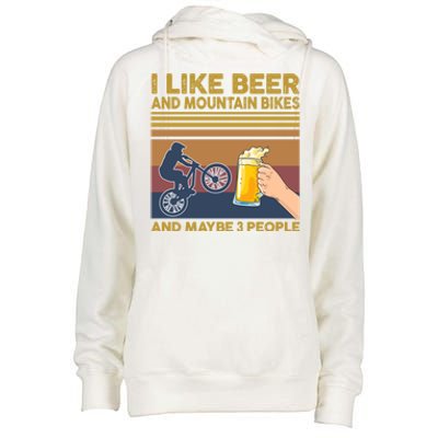 I Like Beer And Mountain Bikes And Maybe 3 People Funny Gift Cute Gift Womens Funnel Neck Pullover Hood