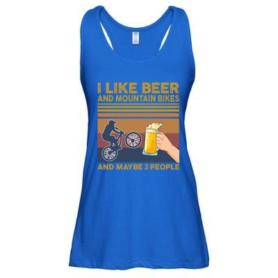 I Like Beer And Mountain Bikes And Maybe 3 People Funny Gift Cute Gift Ladies Essential Flowy Tank