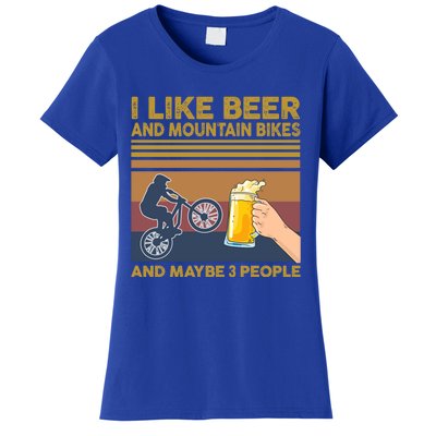 I Like Beer And Mountain Bikes And Maybe 3 People Funny Gift Cute Gift Women's T-Shirt