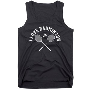 I Love Badminton Player Gift Retro Style Tank Top