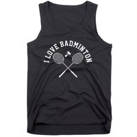 I Love Badminton Player Gift Retro Style Tank Top