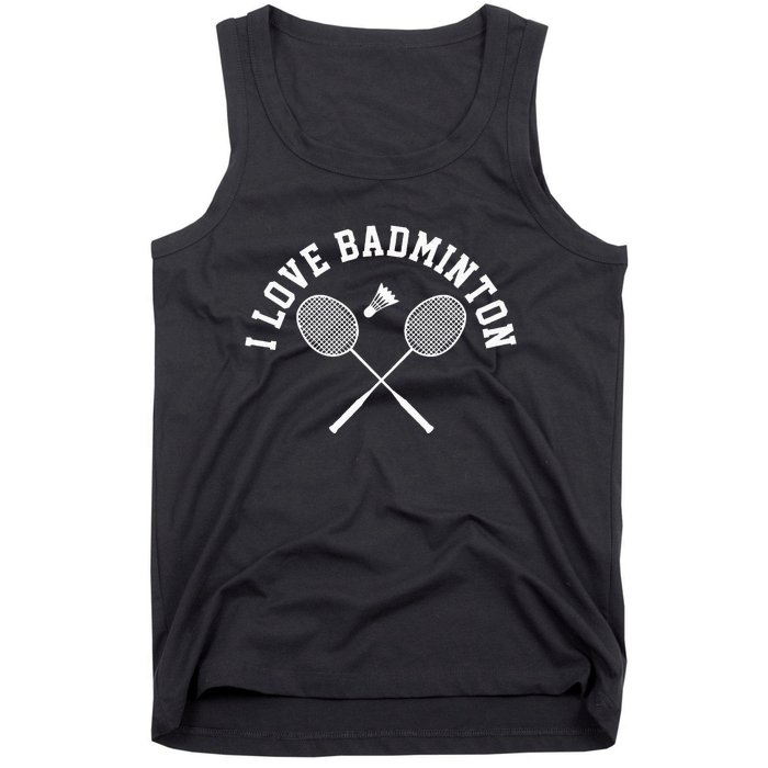 I Love Badminton Player Gift Retro Style Tank Top