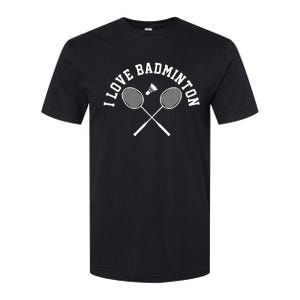 I Love Badminton Player Gift Retro Style Softstyle CVC T-Shirt