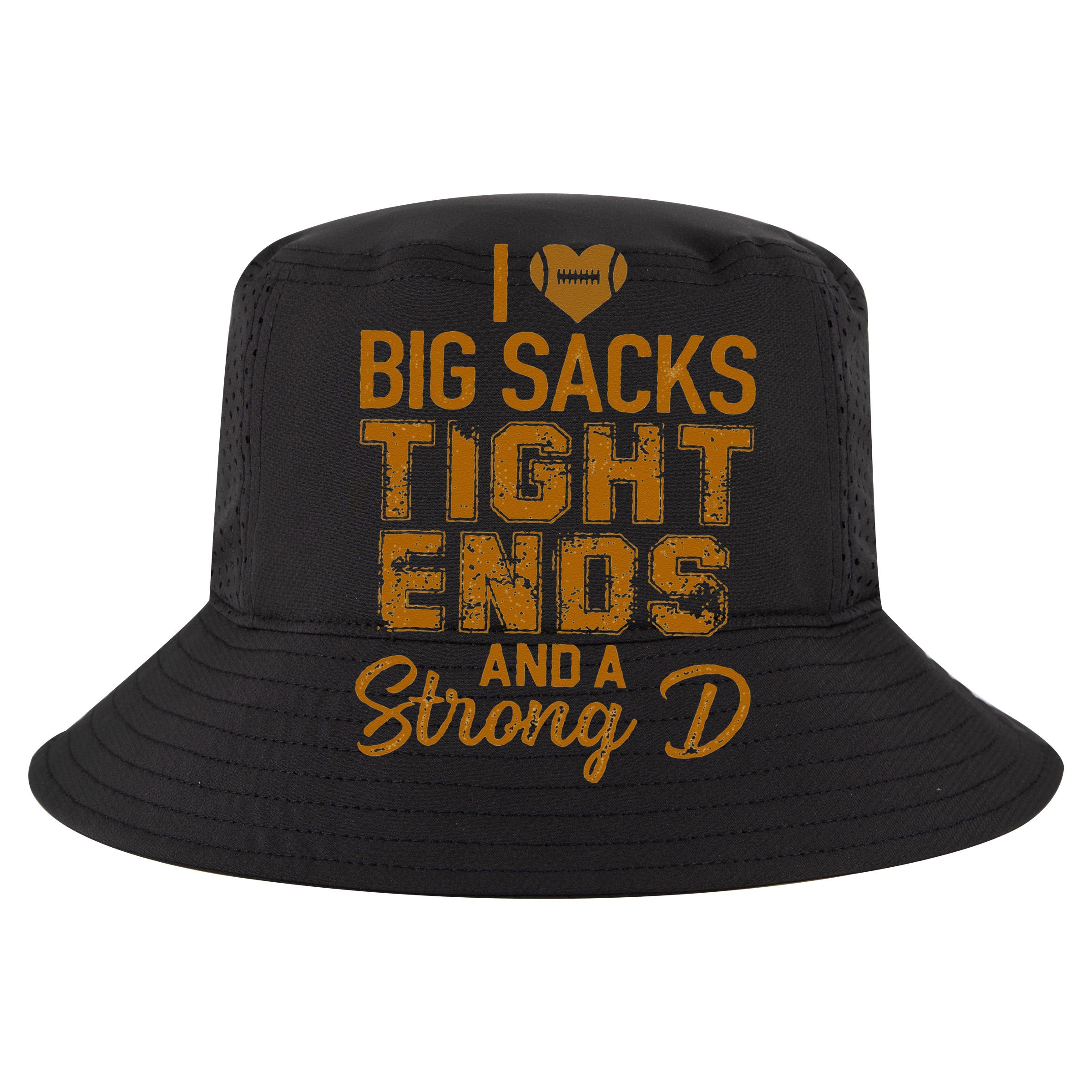 I Love Big Sacks Tight Ends And A Strong D Funny Football Cooling Performance Crew T-Shirt