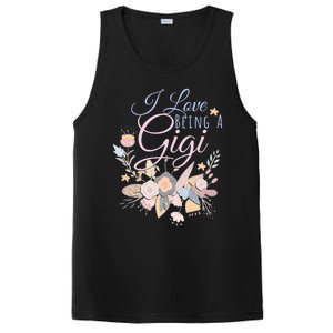 I Love Being A Gigi Meaningful Gift Floral Grandma Nana Grandmother Gift PosiCharge Competitor Tank