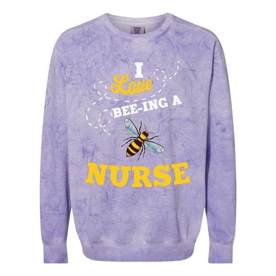 I Love BeeIng A Nurse Honey Bee Job Colorblast Crewneck Sweatshirt