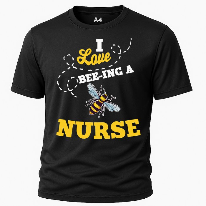 I Love BeeIng A Nurse Honey Bee Job Cooling Performance Crew T-Shirt