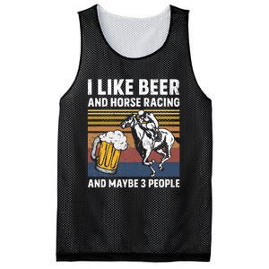 I Like Beer And Horse Racing And Maybe 3 People Mesh Reversible Basketball Jersey Tank