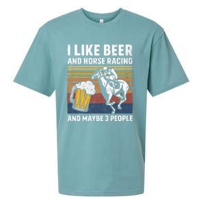 I Like Beer And Horse Racing And Maybe 3 People Sueded Cloud Jersey T-Shirt