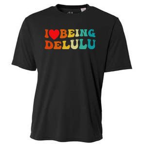 I Love Being Delulu I Heart Being Delulu Red  Cooling Performance Crew T-Shirt