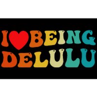 I Love Being Delulu I Heart Being Delulu Red  Bumper Sticker