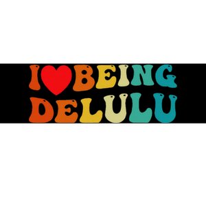 I Love Being Delulu I Heart Being Delulu Red  Bumper Sticker