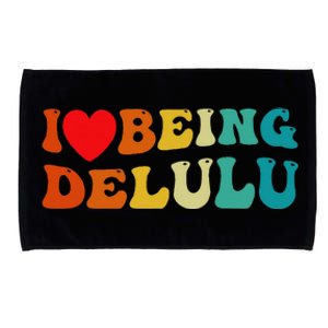 I Love Being Delulu I Heart Being Delulu Red  Microfiber Hand Towel