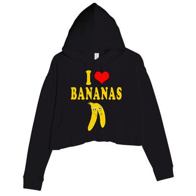 I Love Bananas Funny Costume Vegan Crop Fleece Hoodie