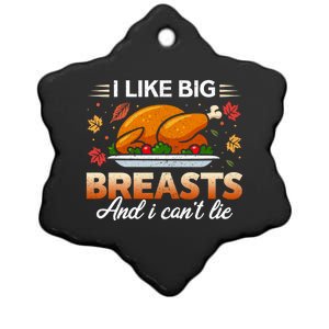 I Like Big Breasts Funny Thanksgiving Turkey Joke Gift Ceramic Star Ornament