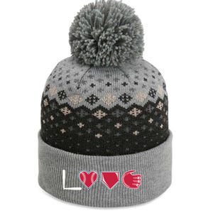 I Love Baseball Player Cute Baseball Pitcher Hitter Catcher Cute Gift The Baniff Cuffed Pom Beanie