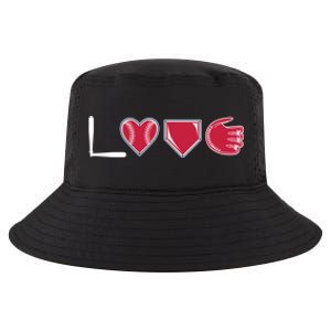 I Love Baseball Player Cute Baseball Pitcher Hitter Catcher Cute Gift Cool Comfort Performance Bucket Hat