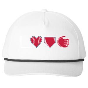 I Love Baseball Player Cute Baseball Pitcher Hitter Catcher Cute Gift Snapback Five-Panel Rope Hat