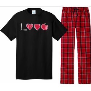 I Love Baseball Player Cute Baseball Pitcher Hitter Catcher Cute Gift Pajama Set