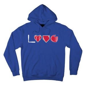 I Love Baseball Player Cute Baseball Pitcher Hitter Catcher Cute Gift Tall Hoodie