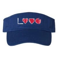 I Love Baseball Player Cute Baseball Pitcher Hitter Catcher Cute Gift Valucap Bio-Washed Visor