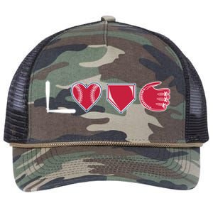 I Love Baseball Player Cute Baseball Pitcher Hitter Catcher Cute Gift Retro Rope Trucker Hat Cap