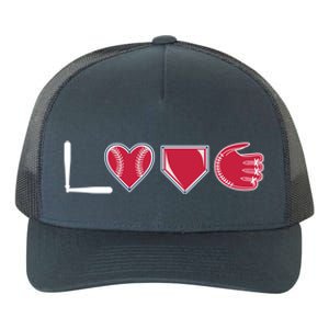 I Love Baseball Player Cute Baseball Pitcher Hitter Catcher Cute Gift Yupoong Adult 5-Panel Trucker Hat