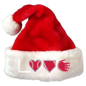 I Love Baseball Player Cute Baseball Pitcher Hitter Catcher Cute Gift Premium Christmas Santa Hat